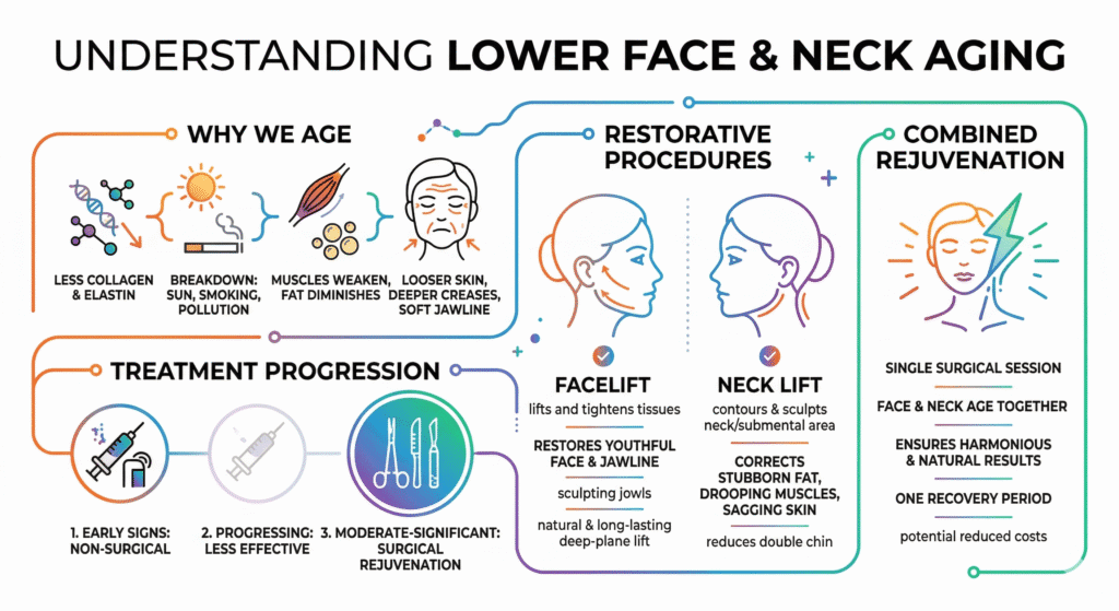 infographic explaining facial aging